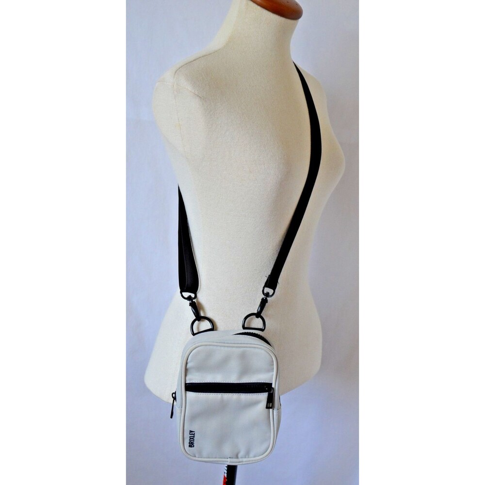 Brixley Light Gray Nylon Canvas Crossbody Sling Adjustable Utility Bag Purse